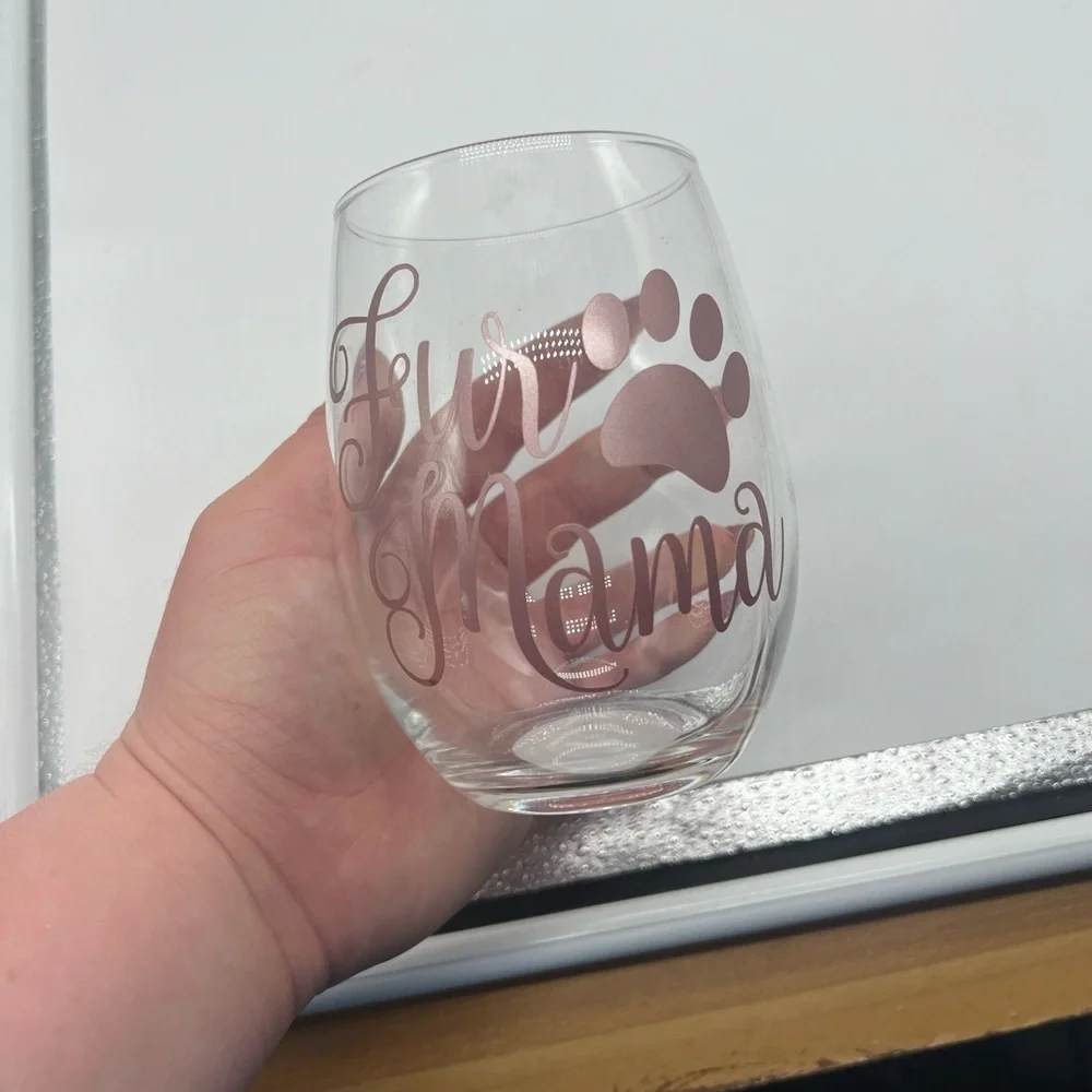 Fur Mama Stemless Wine Glass